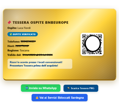 tessera guesta card